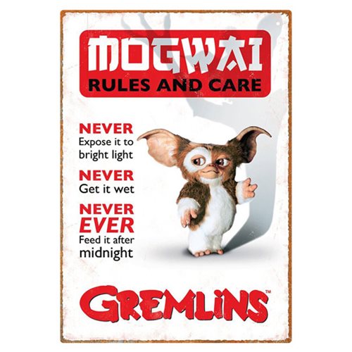 Gremlins Rules Tin Sign